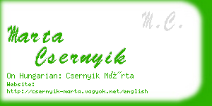 marta csernyik business card